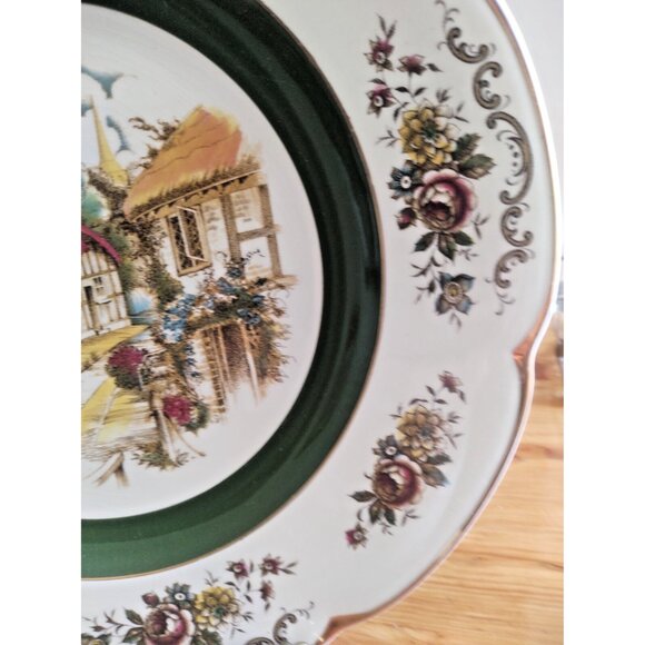 Ascot Service Plate Wood & Sons 10 5/8" Decorative Rural Scene England - Picture 6 of 9